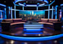 design realistic 3d TV studio, news studio, broadcast set and virtual studio